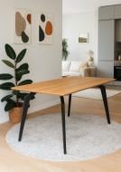 Стол обеденный Winston массив дуба 1800x800x750мм дуб коричневый/дуб янтарный/черный