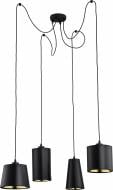 Люстра подвесная TK Lighting Ben 4x60 Вт E27 черный/золото 1552