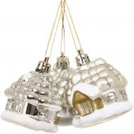 Набор елочных игрушек домик 2 цвета 7 см 3 шт./уп.