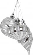 Набір підвісок куля/бурулька/дзиґа сріблястий d 60 мм 3 шт./уп. Набір підвісок куля/бурулька/дзиґа сріблястий d 60 мм 3 шт./уп.