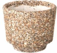 Вазон декорированный галькой Крокус круглый большой 50х40 см