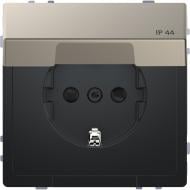 Розетка 1 с заземлением Schneider Electric Merten System Design IP44 никель MTN2314-6050