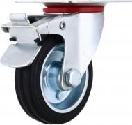 Колесо d75 мм промышленое поворотное с площадкой и тормозом 38075