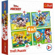 Пазл Trefl 4 в 1 (12,15,20,24) Disney Фанклуб Міккі 3+ 34616