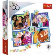 Пазл Trefl 4 в 1 (12,15,20,24) Disney 100 Счастливый мир Дисней 4+ 34618