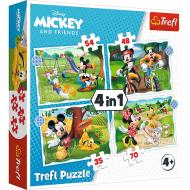 Пазл Trefl 4 в 1 (35,48,54,70) Disney Красивый день Микки 3+ 34604