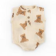 Боди детское унисекс Dexter`s Bears р.62 бежевый с принтом 432222