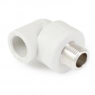 Кут з зовнішньою різьбою ASG 25х3/4" (білий) Кут з зовнішньою різьбою ASG 25х3/4" (білий)