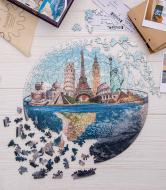 Пазл деревянный Достопримечательности Мира 40 см PuzzleUp