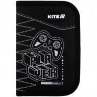 Пенал 1 отделение 2 отворота с наполнением 622H Player KITE черный с рисунком