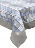 Скатертина з кантом Шато 140x140 см синій із сірим La Nuit