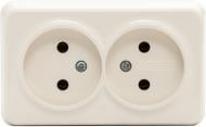 Розетка двойная без заземления Gunsan Misya без шторок кремовый MS 05 12 149