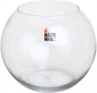 Ваза стеклянная шар Ветреница 16 см прозрачная