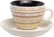 Чашка с блюдцем Coffee 200 мл ваниль