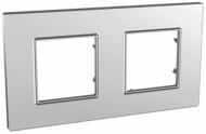 Рамка двухместная Schneider Electric Unica QUADRO универсальная серебряный MGU6.704.55