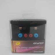 Дротові вакуумні навушники Awei ES600M з мікрофоном Чорні з коричневим Imnn1120 (47622)