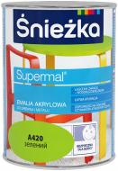 Емаль Sniezka акрилова водорозчинна Supermal зелений шовковистий глянець 0,8 л