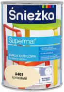 Эмаль Sniezka акриловая водорастворимая Supermal кремовый шелковистый глянец 0,8 л