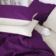 Комплект постільної білизни Сатин 0846+0840 Betty 220х240 см айворі/фіолетовий MirSon