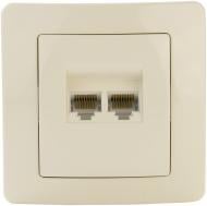 Розетка компьютерная двойная TEM Ekonomik RJ45 кремовый 4317710