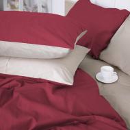Комплект постельного белья Сатин 0847+0840 Ruby 220х240 см светло-желтый/красный MirSon