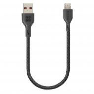 Кабель Promate PowerBeam-25i USB-Lightning 2.4А 0,25 м черный (powerbeam-25i.black)