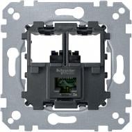 Механизм розетки компьютерная 1 Schneider Electric Merten Механизм компьютерной розетки RJ45 IP20 черный MTN4576-0001