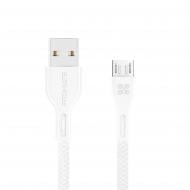 Кабель Promate PowerBeam-M USB-microUSB 2А 1,2 м белый (powerbeam-m.white)