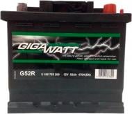 Акумулятор автомобільний GIGAWATT 52Ah 470A 12V «+» праворуч (0185755200)