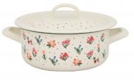 Кастрюля с крышкой Metrot Цветы мелкая 20 см 2,75 л 3531 бежевый с рисунком Кастрюля с крышкой Metrot Цветы мелкая 20 см 2,75 л 3531 бежевый с рисунком