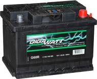 Аккумулятор автомобильный GIGAWATT 60А 12 B 185756009 «+» справа