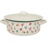 Каструля з кришкою Metrot Квіти мілка 16 см 1,5 л бежевий із малюнком