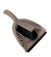 Совок зі щіткою + щітка Panther York коричневий із малюнком 6220