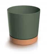 Горшок для цветов пластик/дерево Tubo PM 400 мм, с подставкой ECO Wood круглый темно-зеленый PRP (67399-2411)