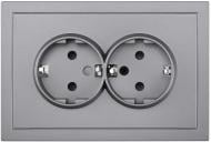 Розетка двойная бытовая с заземлением HausMark Juna IP20 серый 7041-3500-127BQC