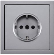 Механізм розетки побутова із заземленням HausMark Juna IP20 сірий 7041-3588-124BQC