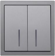 Механізм вимикача двоклавішний HausMark Juna з підсвіткою сірий 7041-3588-112QC