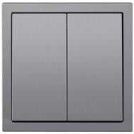 Механизм выключателя двухклавишный HausMark Juna без подсветки серый 7041-3588-101QC