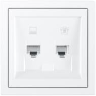 Механізм розетки комп'ютерна + телефонна HausMark Juna IP20 білий матовий 7041-0988-143
