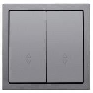 Механизм выключателя проходной двухклавишный HausMark Juna без подсветки серый 7041-3588-106QC Механизм выключателя проходной двухклавишный HausMark Juna без подсветки серый 7041-3588-106QC