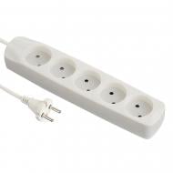 Удлинитель Electraline 2х0.75 без заземления 5 гн. белый 5 м 62009