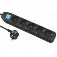 Удлинитель Electraline 3х1 с заземлением 5 гн. черный 1,5 м 62267