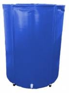 Бочка гнучка складана Техно Тент Плюс з кришкою і зливним штуцером 1500 л синя