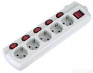 Удлинитель Electraline 3х1 с заземлением 5 гн. белый 1,5 м 62502