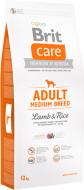 Корм для средних пород Brit Care Adult Medium Breed для собак средних пород с ягнятиной и рисом, 12кг, 132709 12 кг