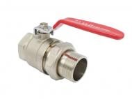 Кран с американкой V&G VALOGIN 11/2" ЗВ красная ручка VG-104105