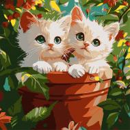 Картина по номерам Strateg Объятия котиков 30х30 см ES-0906 Картина по номерам Strateg Объятия котиков 30х30 см ES-0906