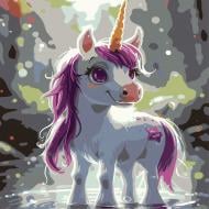 Картина по номерам Strateg Единорог в лесу 30х30 см ES-0910 Картина по номерам Strateg Единорог в лесу 30х30 см ES-0910