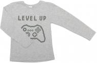 Реглан для мальчика Luna Kids Level up р.104 серый меланж