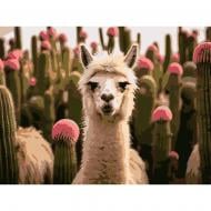 Картина по номерам Strateg Альпака среди цветов 30х40 см SS-1265 Картина по номерам Strateg Альпака среди цветов 30х40 см SS-1265